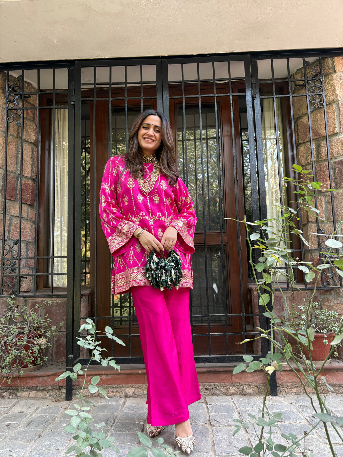 Pink Goldwork Coord Set