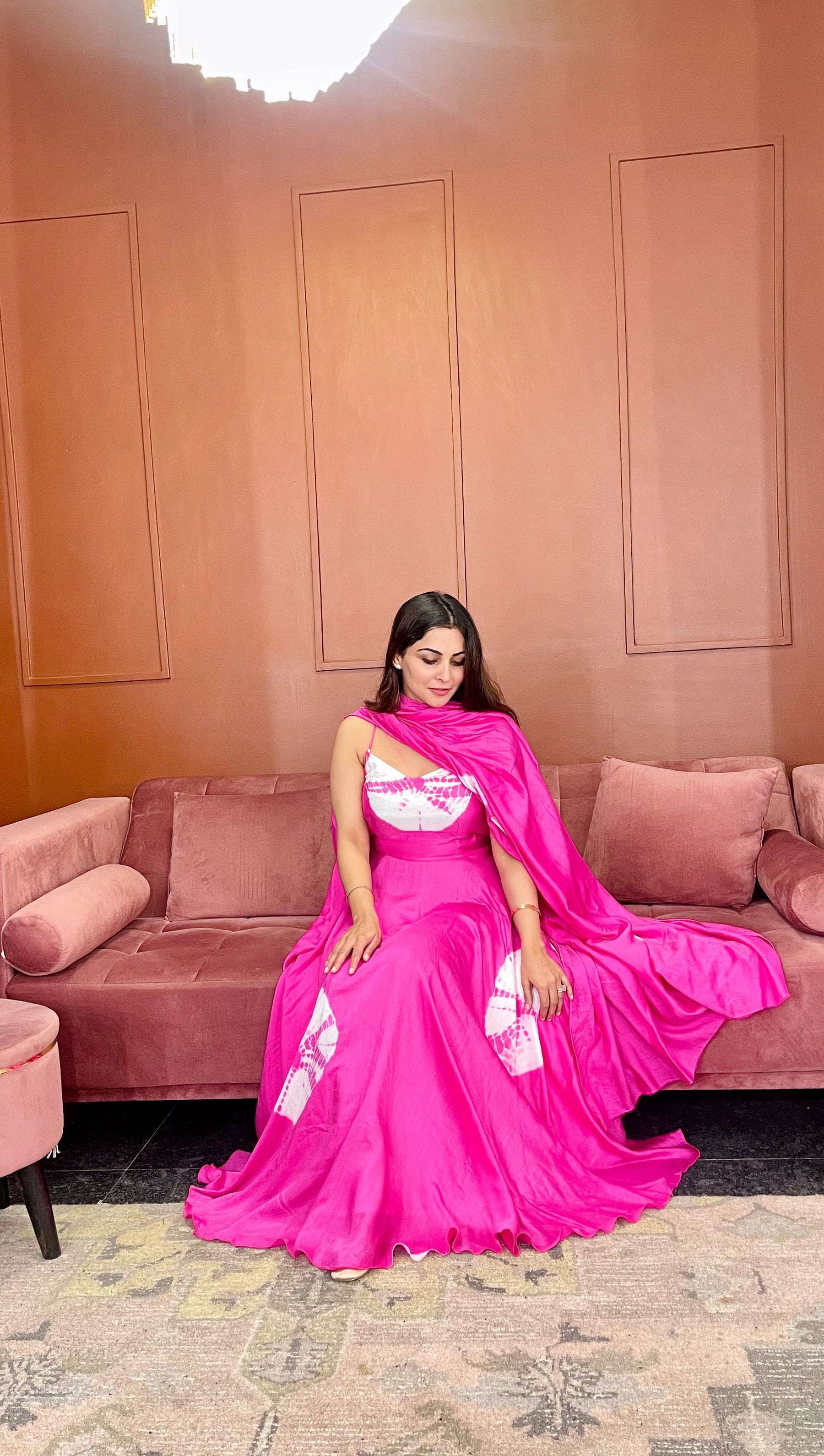 Strappy Pink Print Suit Set