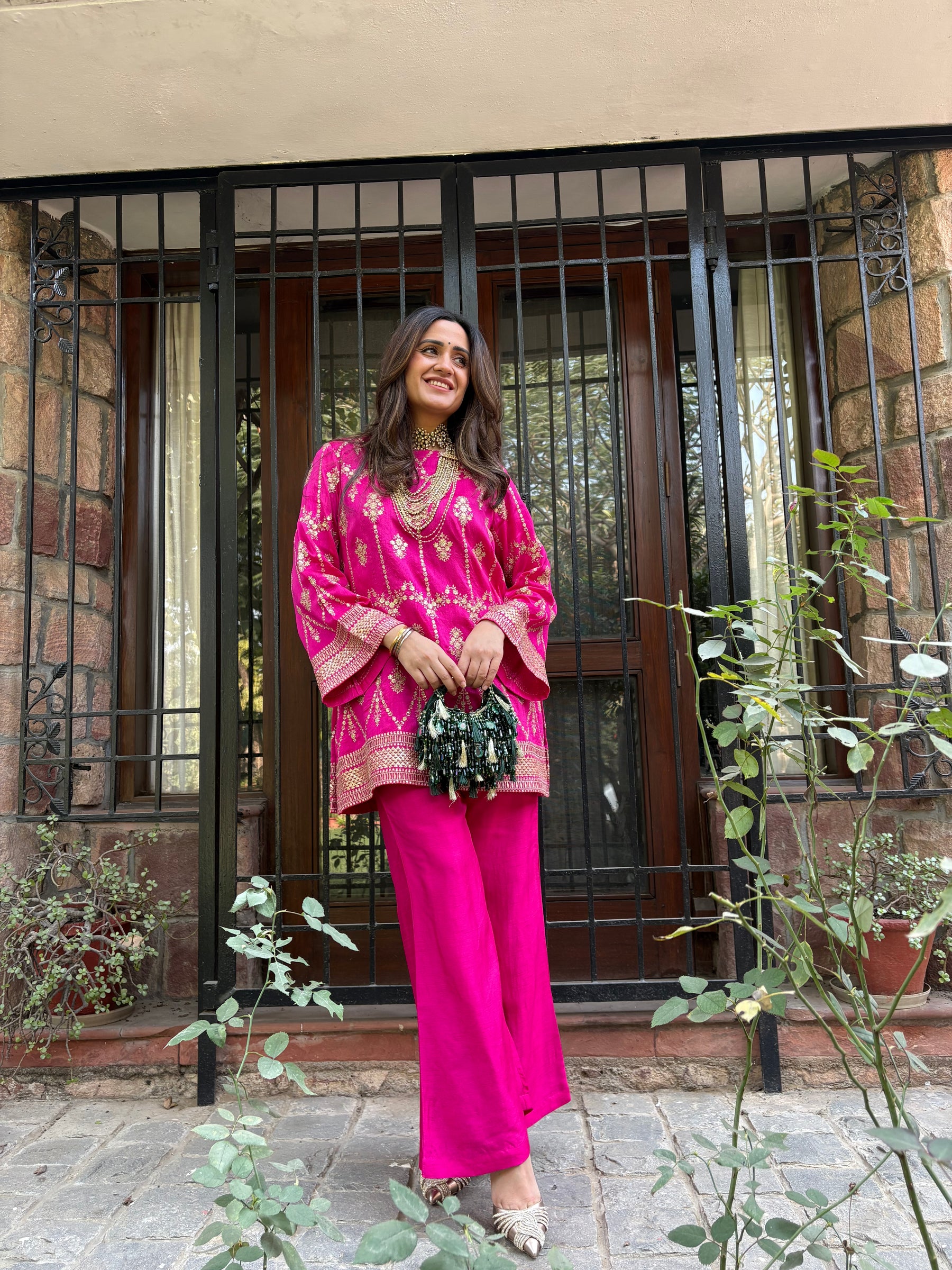 Pink Goldwork Coord Set