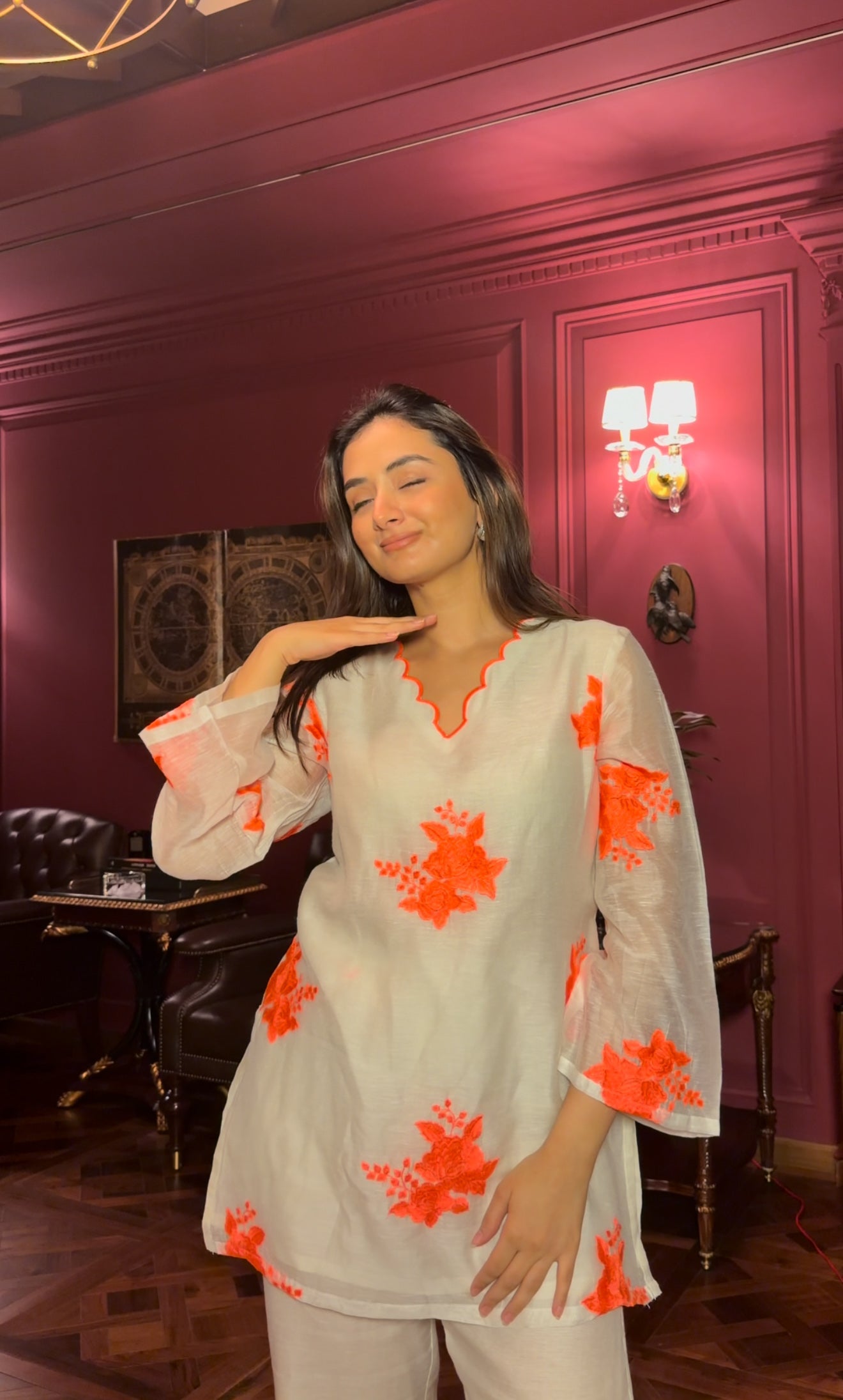 Neon Embroidered Coord Set
