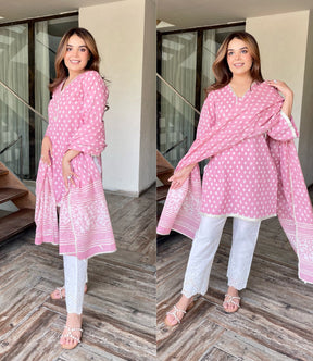 Pink Pop Printed Cotton Suit Set