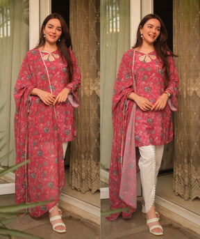 Ruby Pink Paisley Suit Set