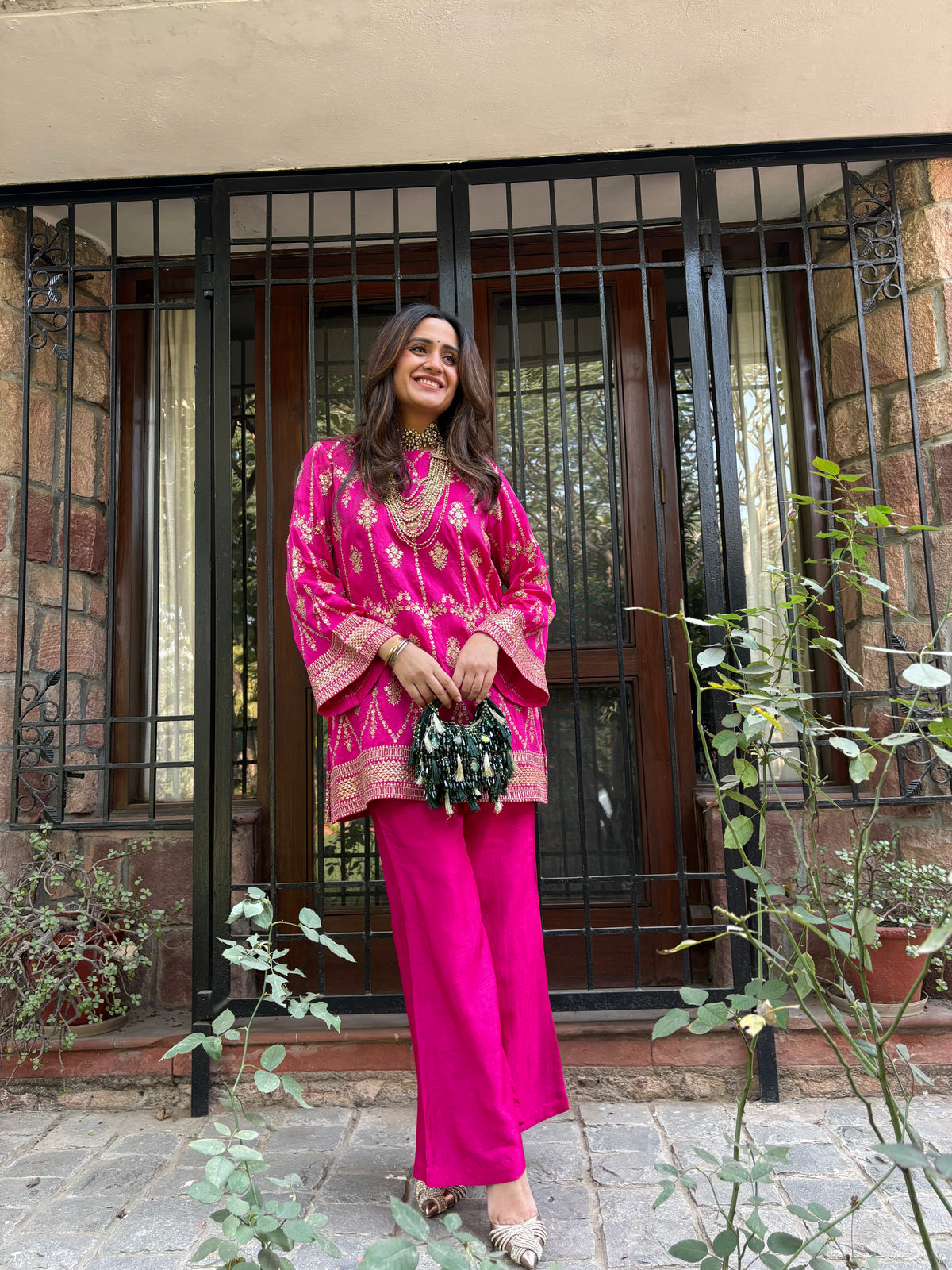 Pink Goldwork Coord Set