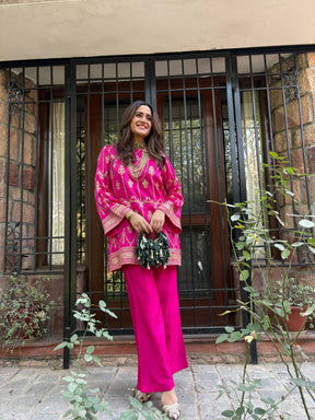 Pink Goldwork Coord Set