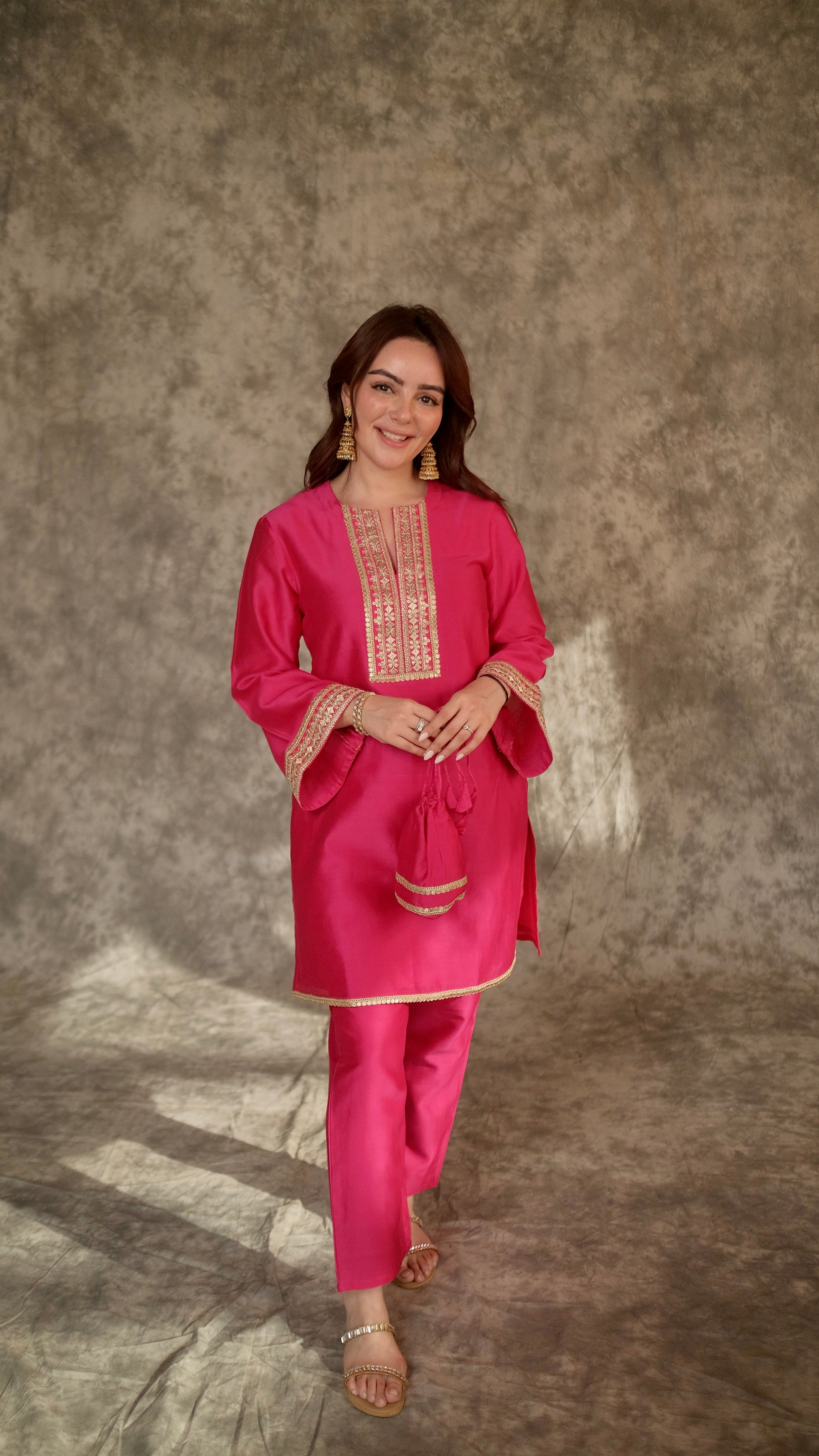 Pink Pop Lace Suit Set