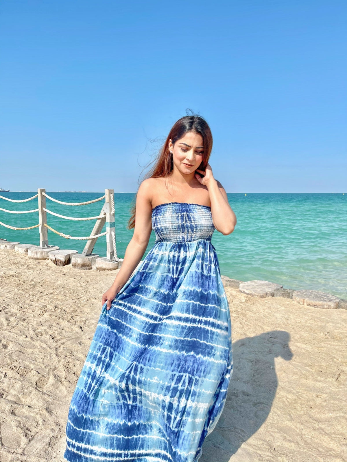 Beach Blue Tube Dress